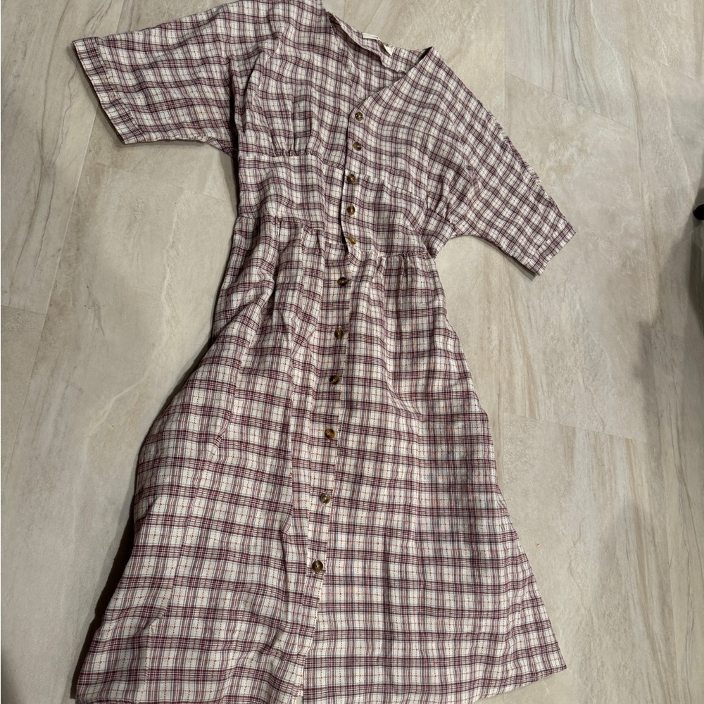 Chic korean Plaid Button-Down Dress